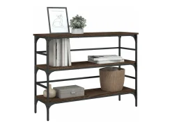 Mesa consola madera de ingeniería marrón roble 100x32x75 cm