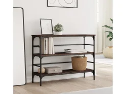 Mesa consola madera de ingeniería marrón roble 100x32x75 cm