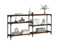 Mesa consola madera de ingeniería roble ahumado 160x29x75 cm ES814480