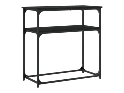 Mesa consola madera de ingeniería negra 75x35,5x75 cm