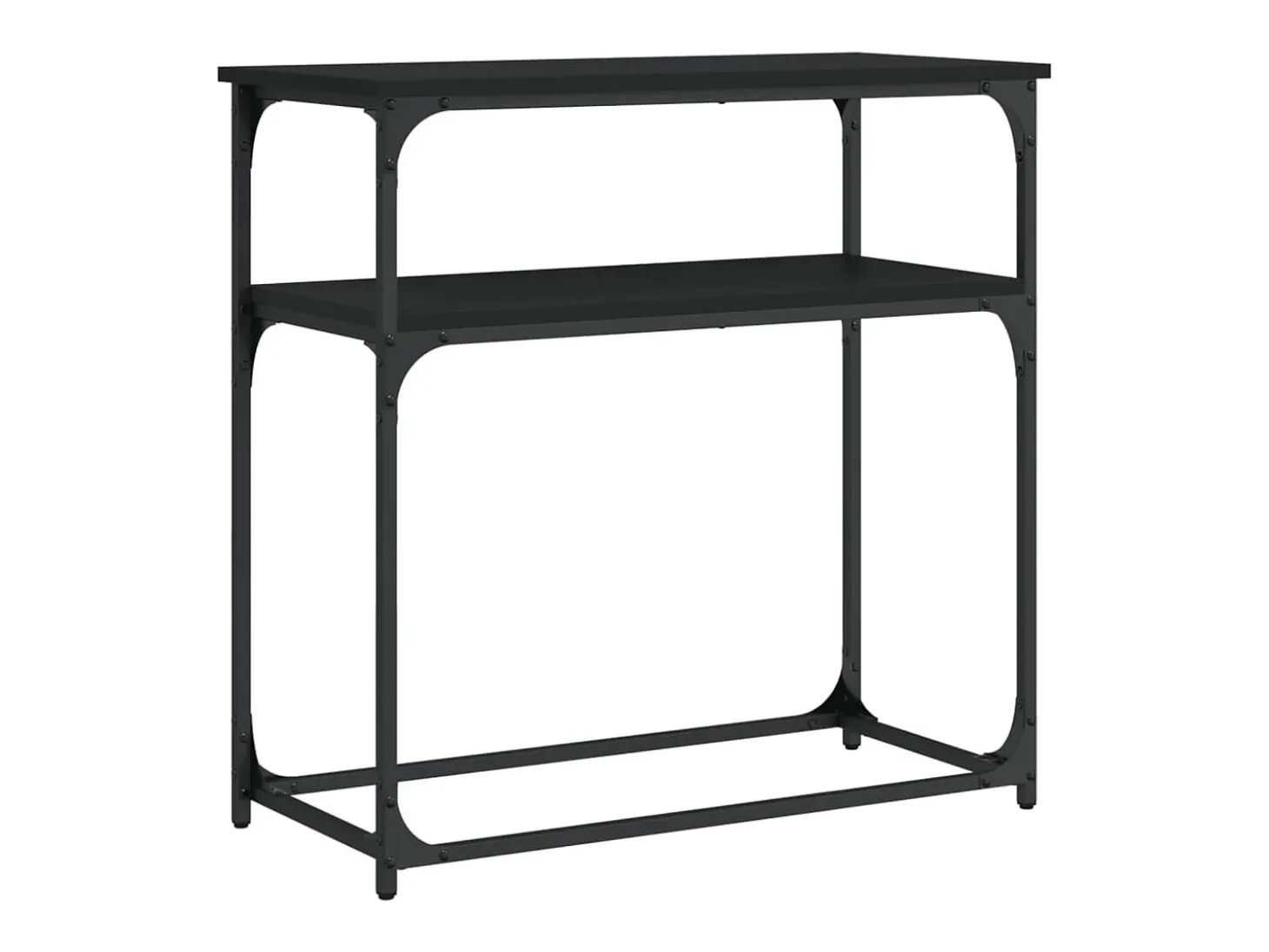 Mesa consola madera de ingeniería negra 75x35,5x75 cm