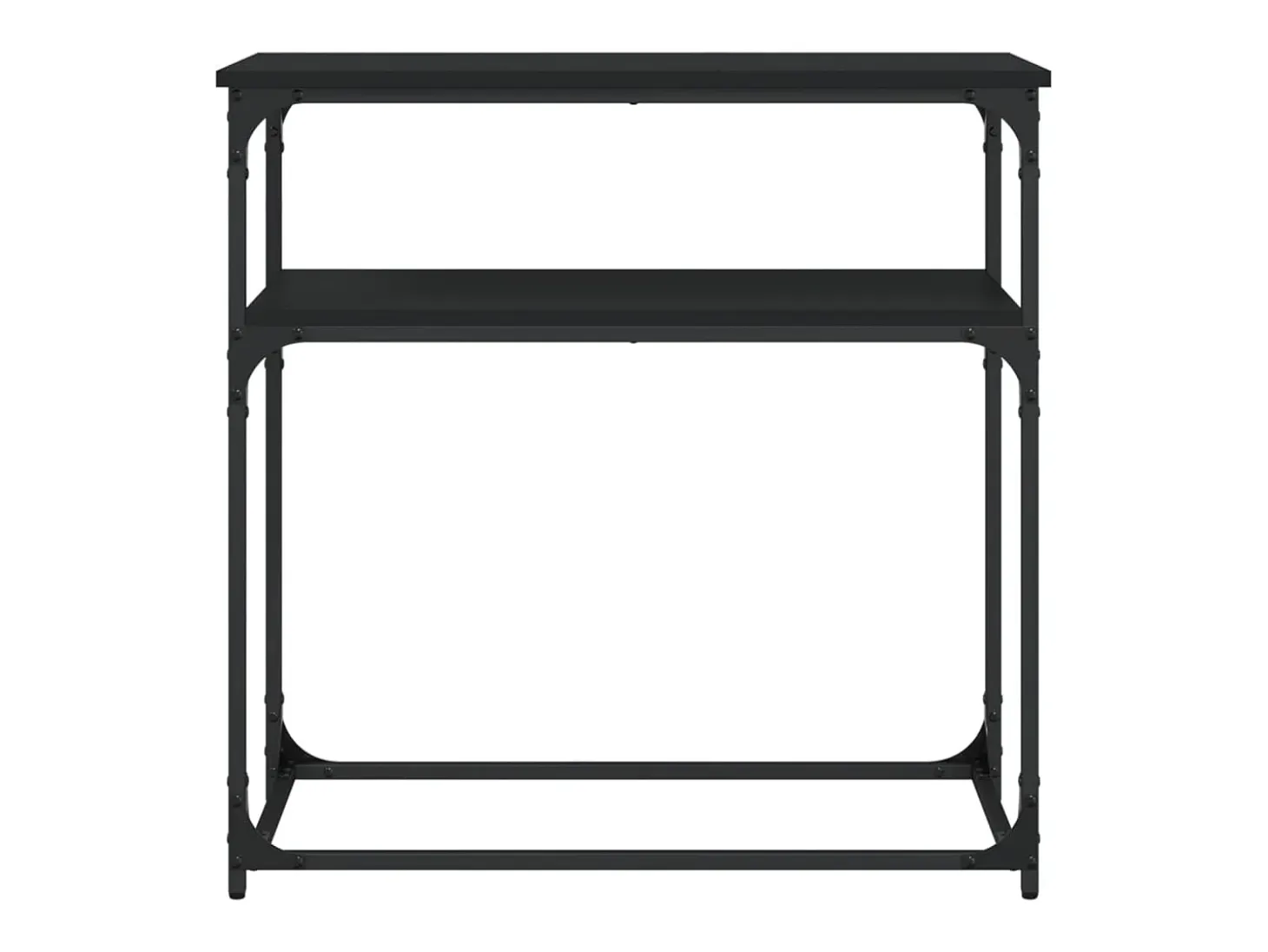Mesa consola madera de ingeniería negra 75x35,5x75 cm