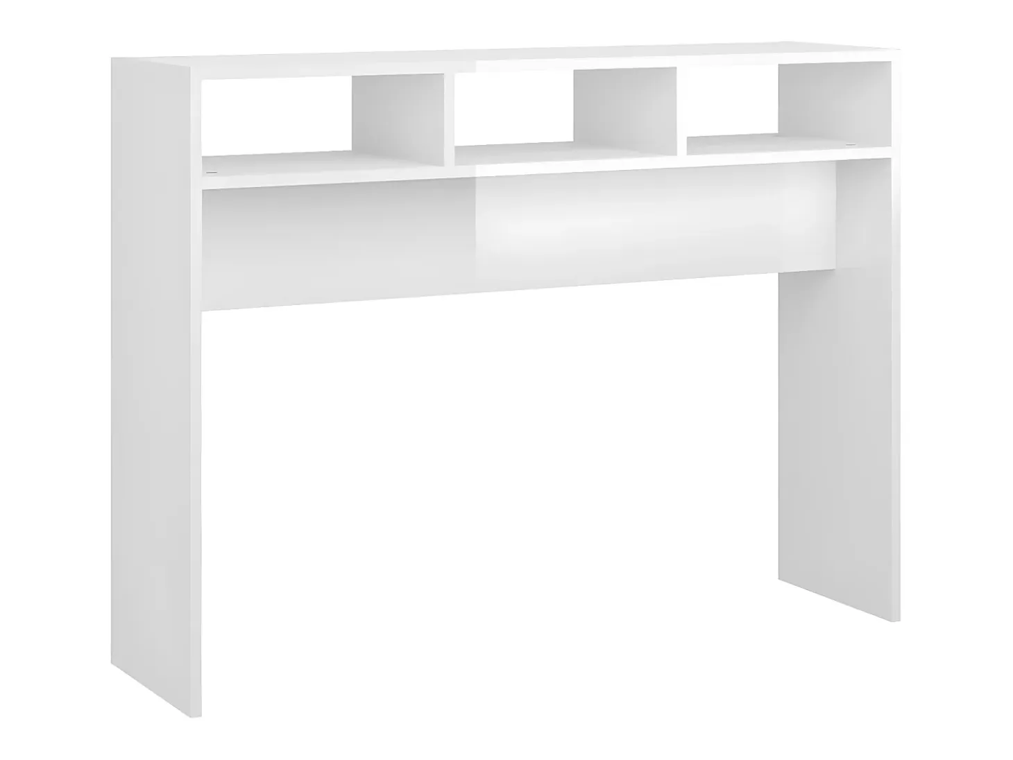 Mesa consola madera de ingeniería blanco brillo 105x30x80 cm ES596325