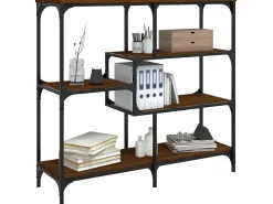 Mesa consola madera de ingeniería marrón roble 103x32x95 cm ES290099
