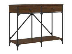 Mesa consola madera de ingeniería marrón roble 100x39x78,5 cm ES474643
