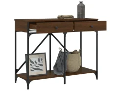 Mesa consola madera de ingeniería marrón roble 100x39x78,5 cm ES474643