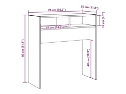 Mesa consola madera de ingeniería envejecida 78x30x80 cm