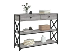 Mesa consola madera de ingeniería gris Sonoma 100x28x75 cm