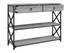 Mesa consola madera de ingeniería gris Sonoma 100x28x75 cm