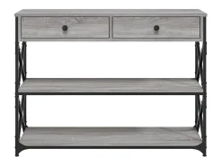 Mesa consola madera de ingeniería gris Sonoma 100x28x75 cm