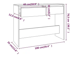 Mesa consola madera de ingeniería gris hormigón 100x35x76,5 cm