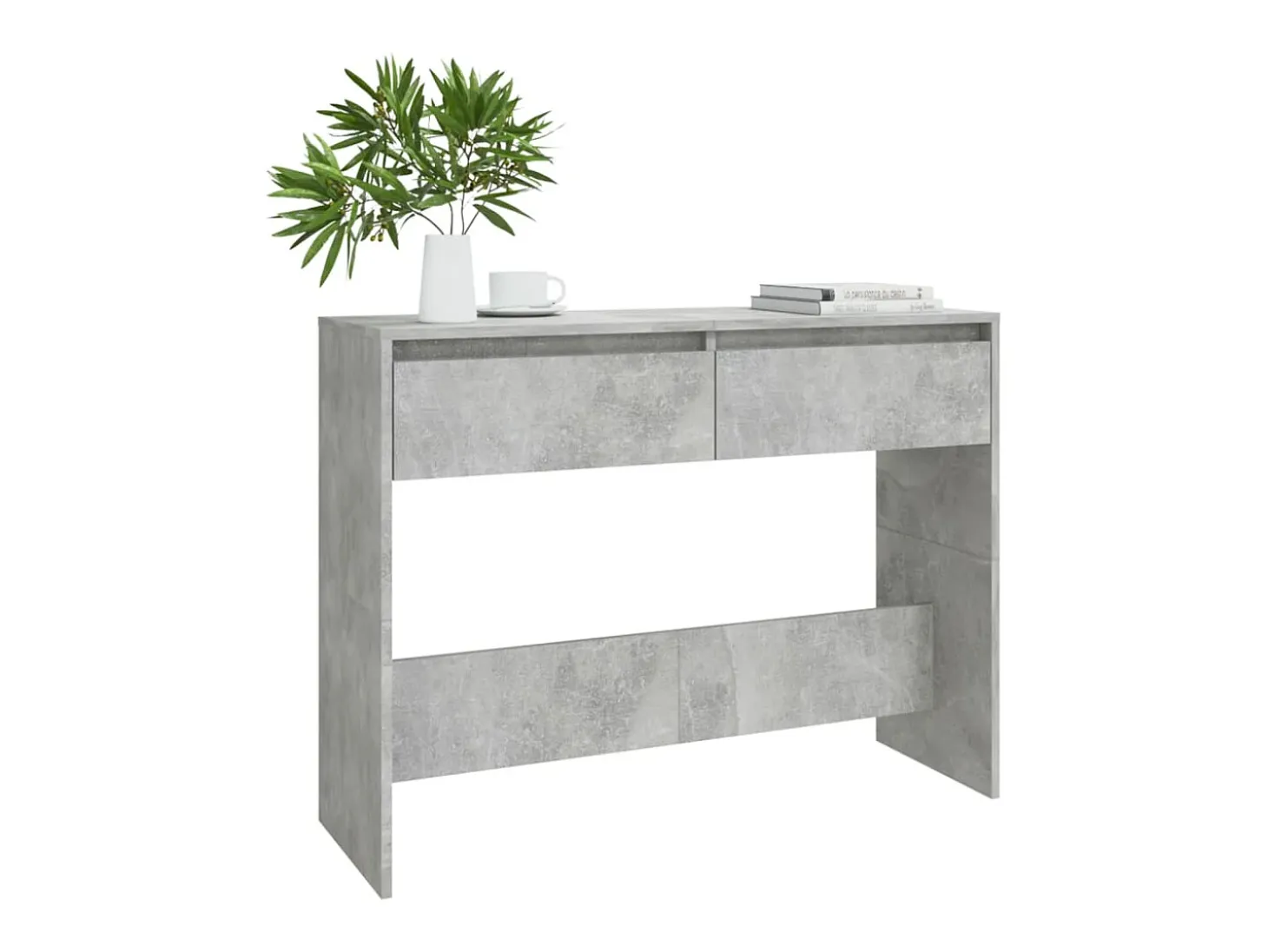 Mesa consola madera de ingeniería gris hormigón 100x35x76,5 cm