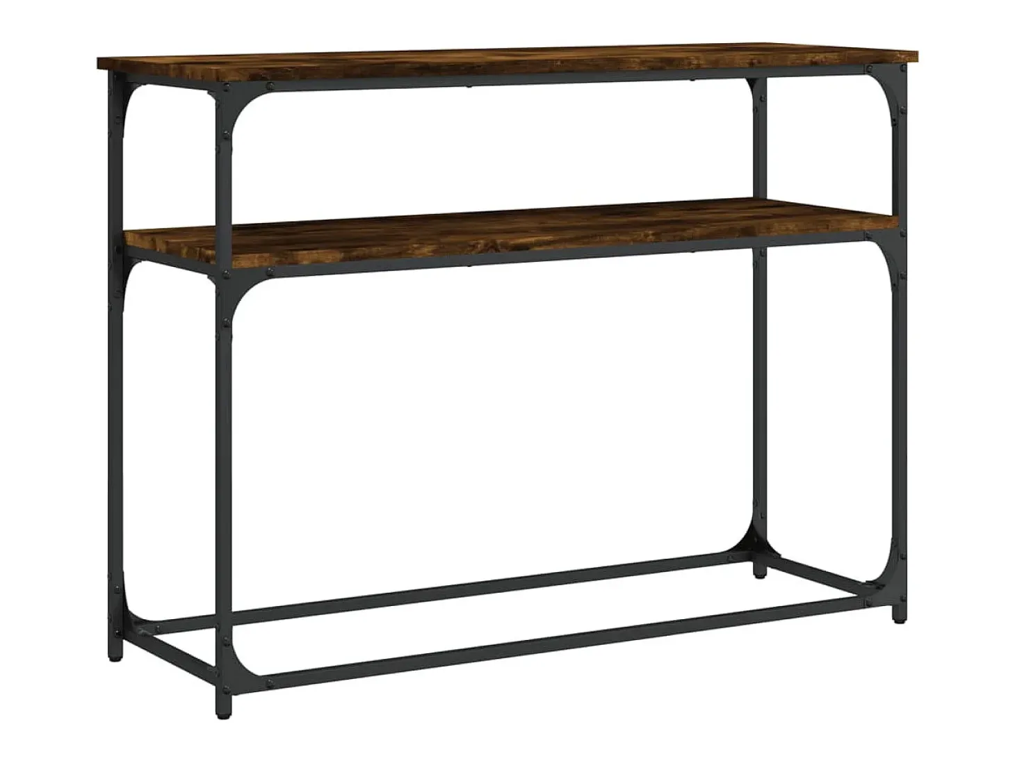Mesa consola madera de ingeniería roble ahumado 100x35,5x75 cm