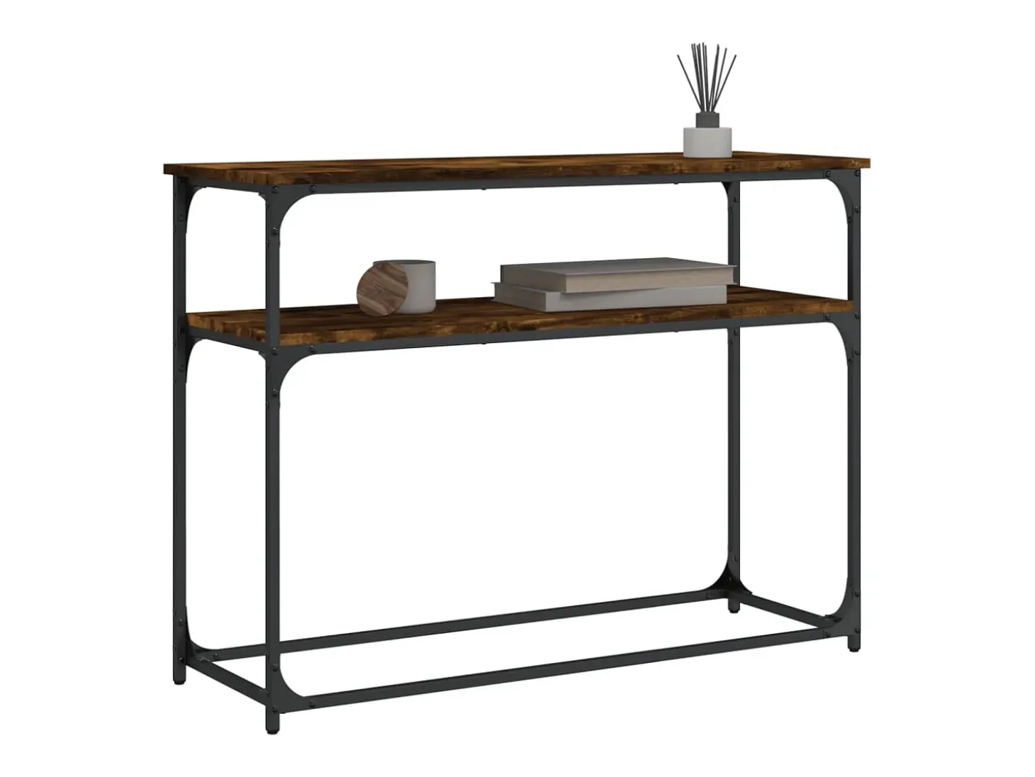 Mesa consola madera de ingeniería roble ahumado 100x35,5x75 cm