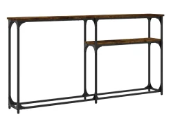 Mesa consola madera de ingeniería roble ahumado 145x22,5x75 cm