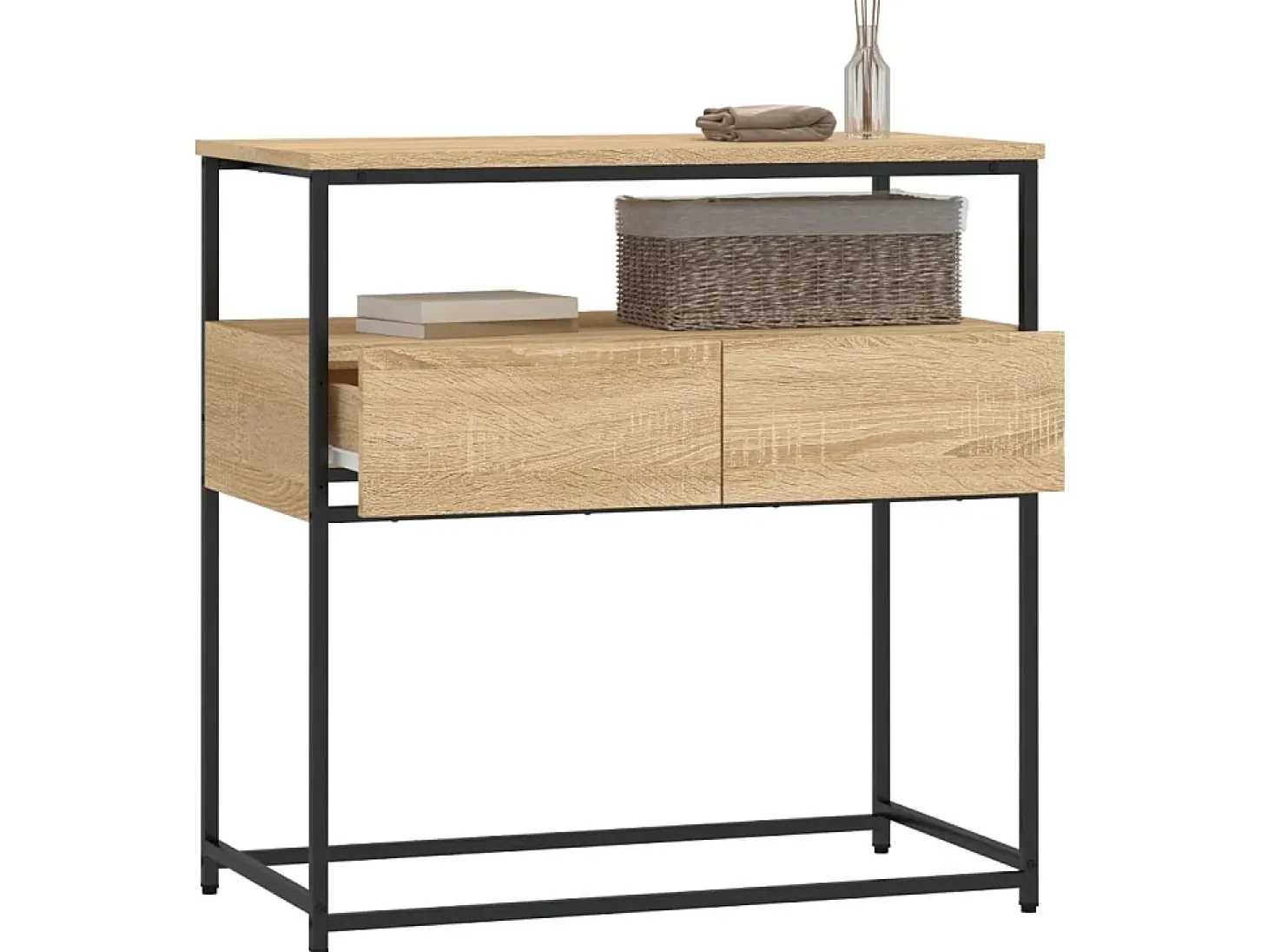 Mesa consola madera de ingeniería roble Sonoma 75x40x75 cm ES507627