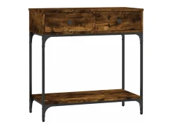 Mesa consola madera de ingeniería roble ahumado 75x34,5x75 cm