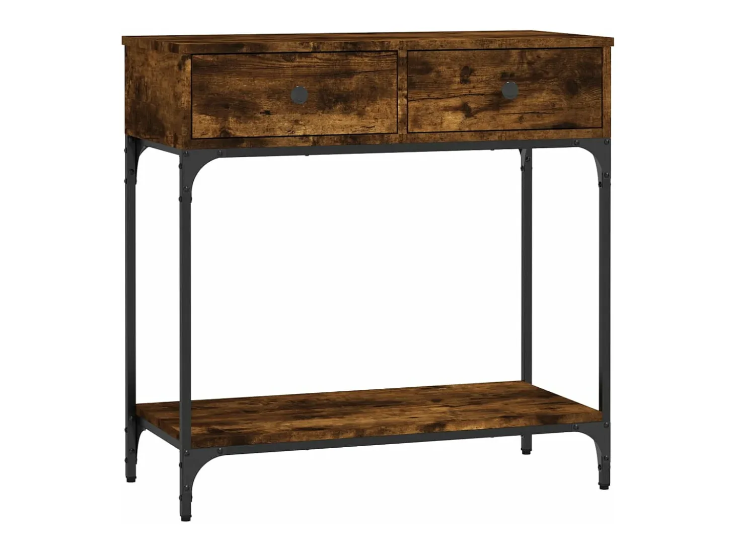 Mesa consola madera de ingeniería roble ahumado 75x34,5x75 cm