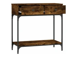 Mesa consola madera de ingeniería roble ahumado 75x34,5x75 cm