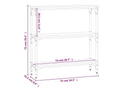 Mesa consola madera de ingeniería gris Sonoma 75x22,5x75 cm