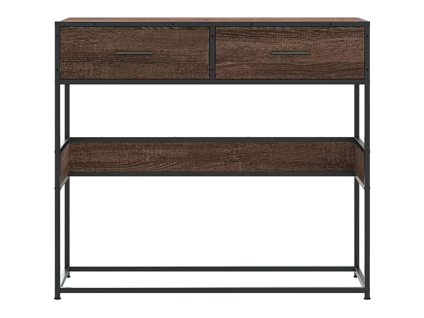 Mesa consola madera de ingeniería marrón roble 90x35x80 cm