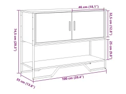 Mesa consola madera de ingeniería roble ahumado 100x35x74,5 cm