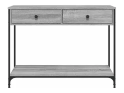 Mesa consola madera de ingeniería gris Sonoma 100x34,5x75 cm