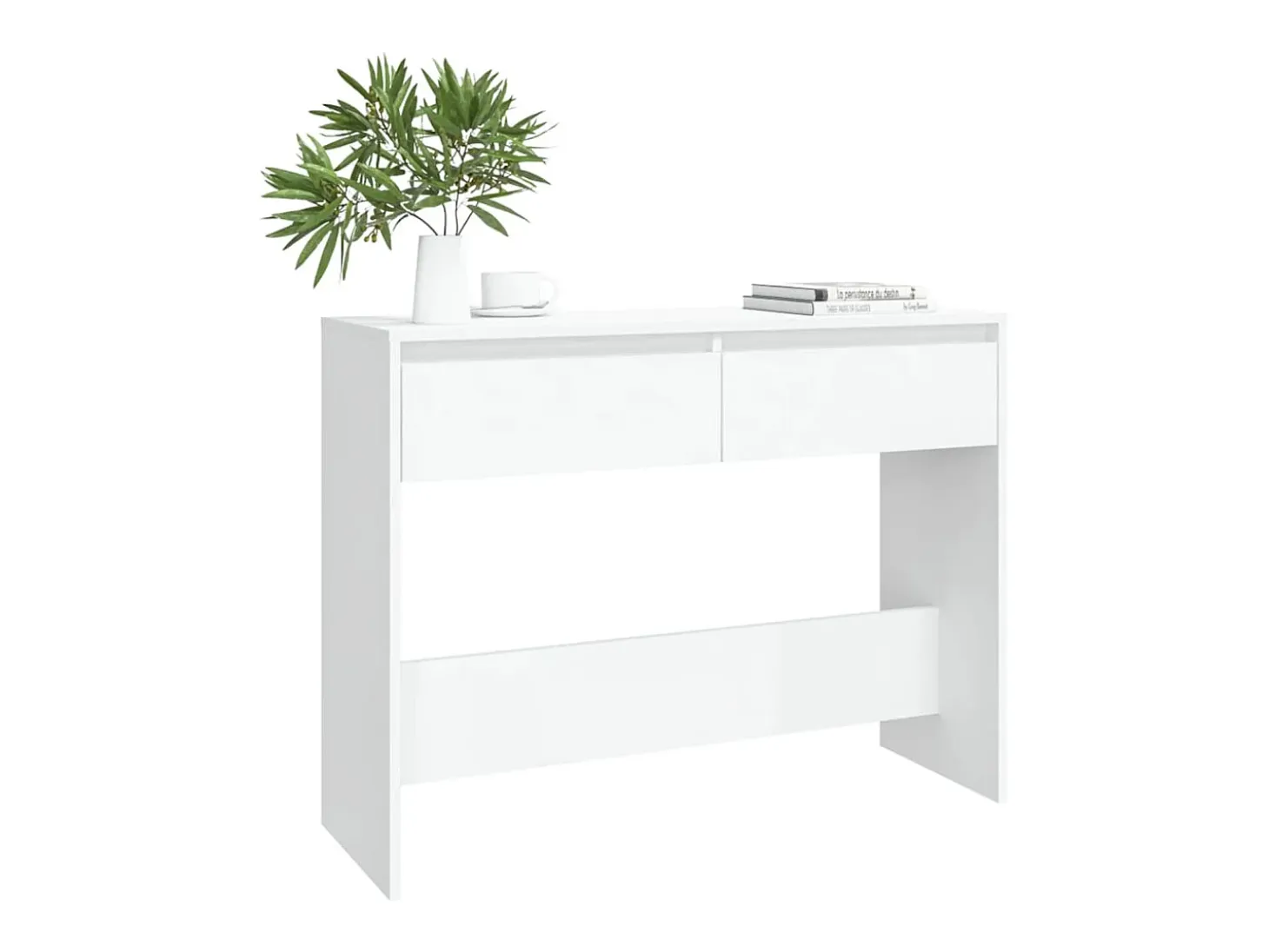 Mesa consola madera de ingeniería blanca 100x35x76,5 cm