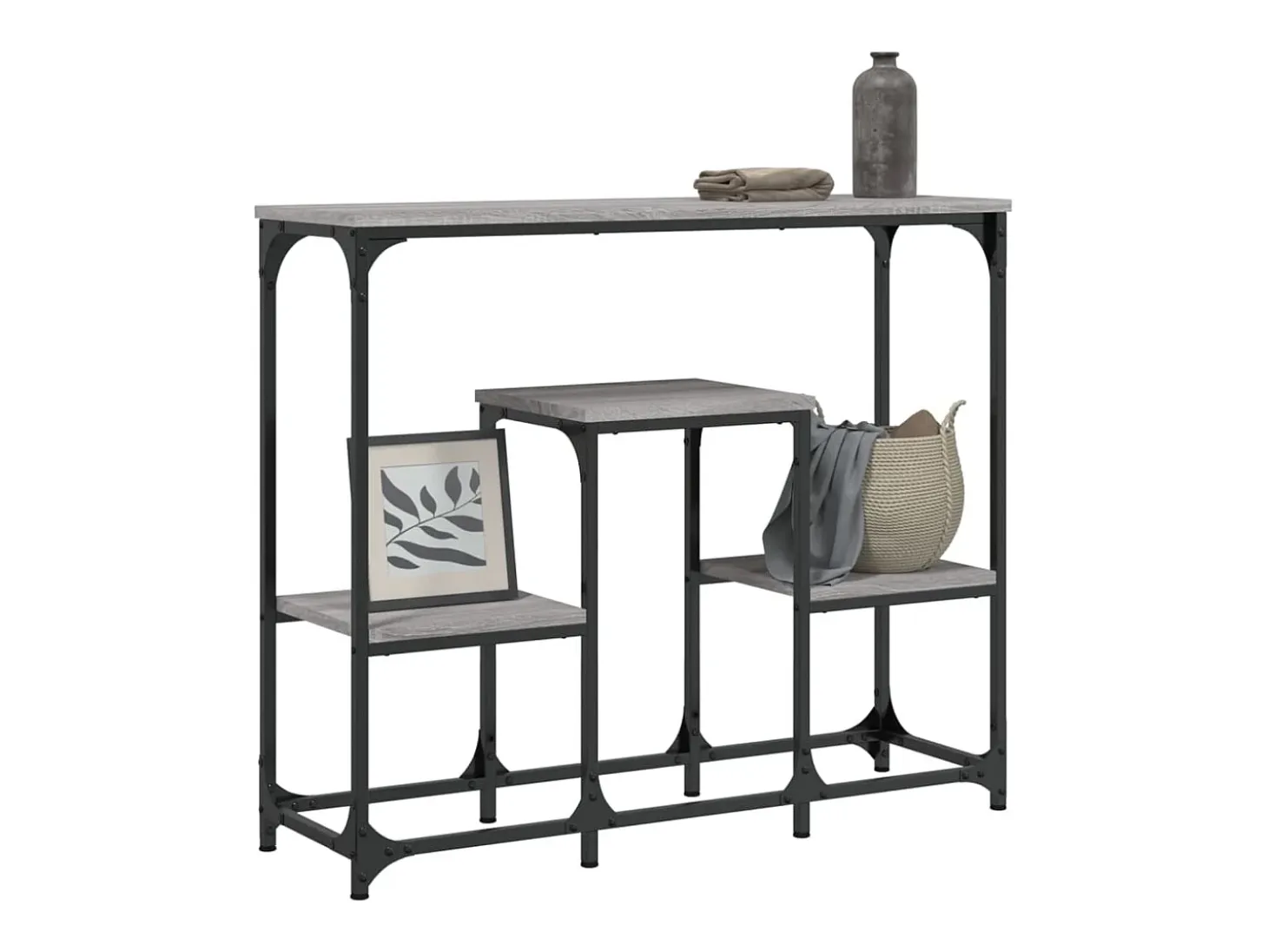 Mesa consola madera de ingeniería gris Sonoma 89,5x28x76 cm