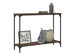 Mesa consola madera de ingeniería marrón roble 101x30,5x75 cm ES167252