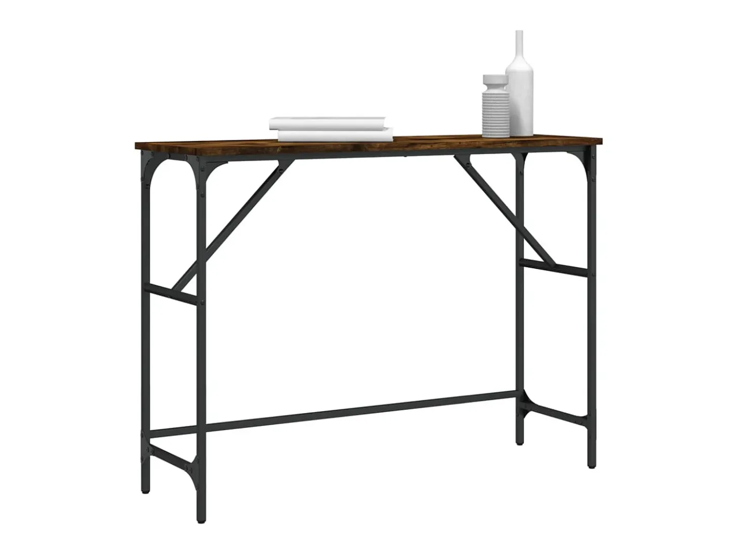 Mesa consola madera de ingeniería roble ahumado 100x32x75 cm ES222810