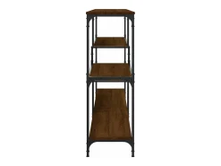 Mesa consola madera de ingeniería marrón roble 160x32x95 cm