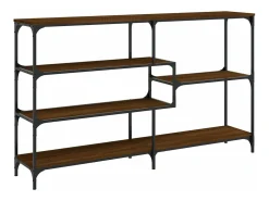 Mesa consola madera de ingeniería marrón roble 160x32x95 cm