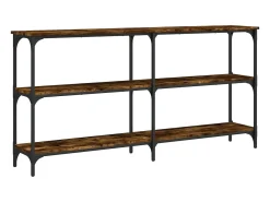 Mesa consola madera de ingeniería roble ahumado 150x29x75 cm