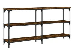 Mesa consola madera de ingeniería roble ahumado 150x29x75 cm
