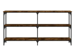 Mesa consola madera de ingeniería roble ahumado 150x29x75 cm