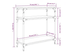 Mesa consola madera de ingeniería roble Sonoma 75x29x75 cm