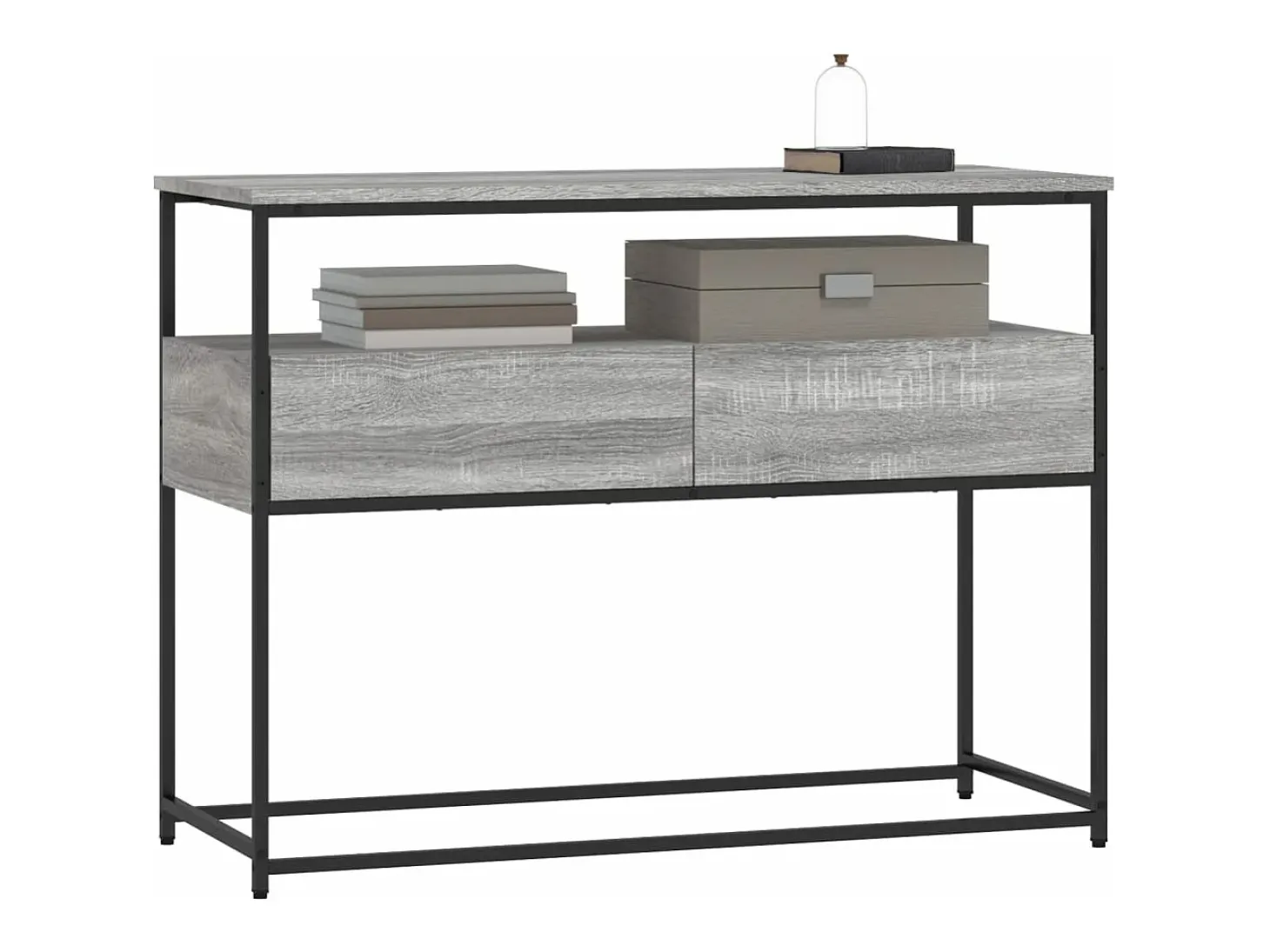Mesa consola madera de ingeniería gris Sonoma 100x40x75 cm