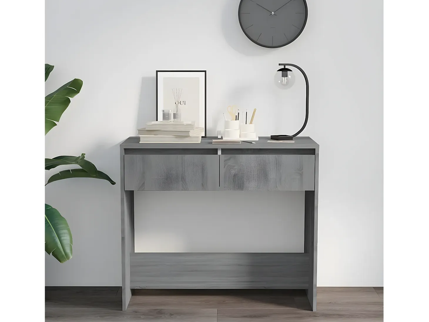 Mesa consola madera de ingeniería gris Sonoma 89x41x76,5 cm ES569248