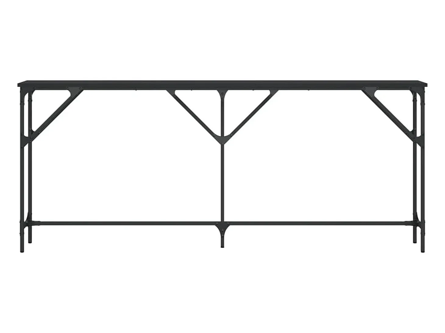 Mesa consola madera de ingeniería negro 180x23x75 cm