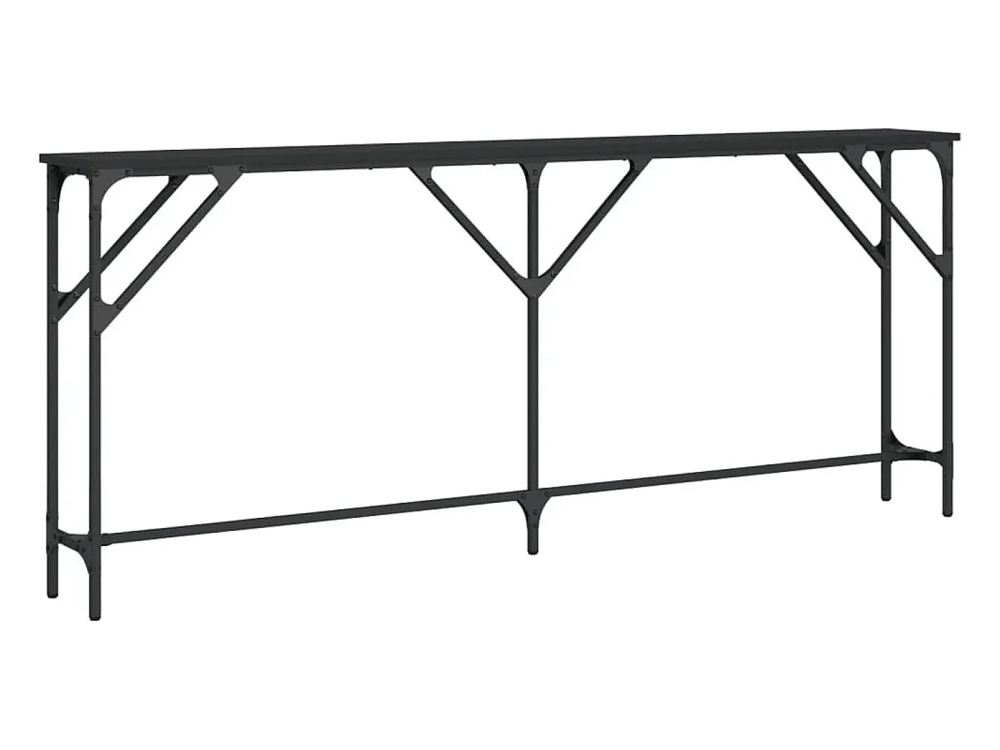 Mesa consola madera de ingeniería negro 180x23x75 cm
