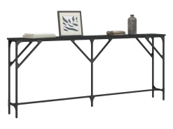 Mesa consola madera de ingeniería negro 180x23x75 cm