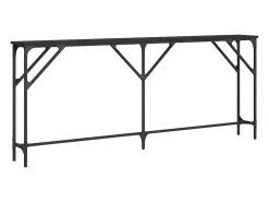 Mesa consola madera de ingeniería negro 180x23x75 cm