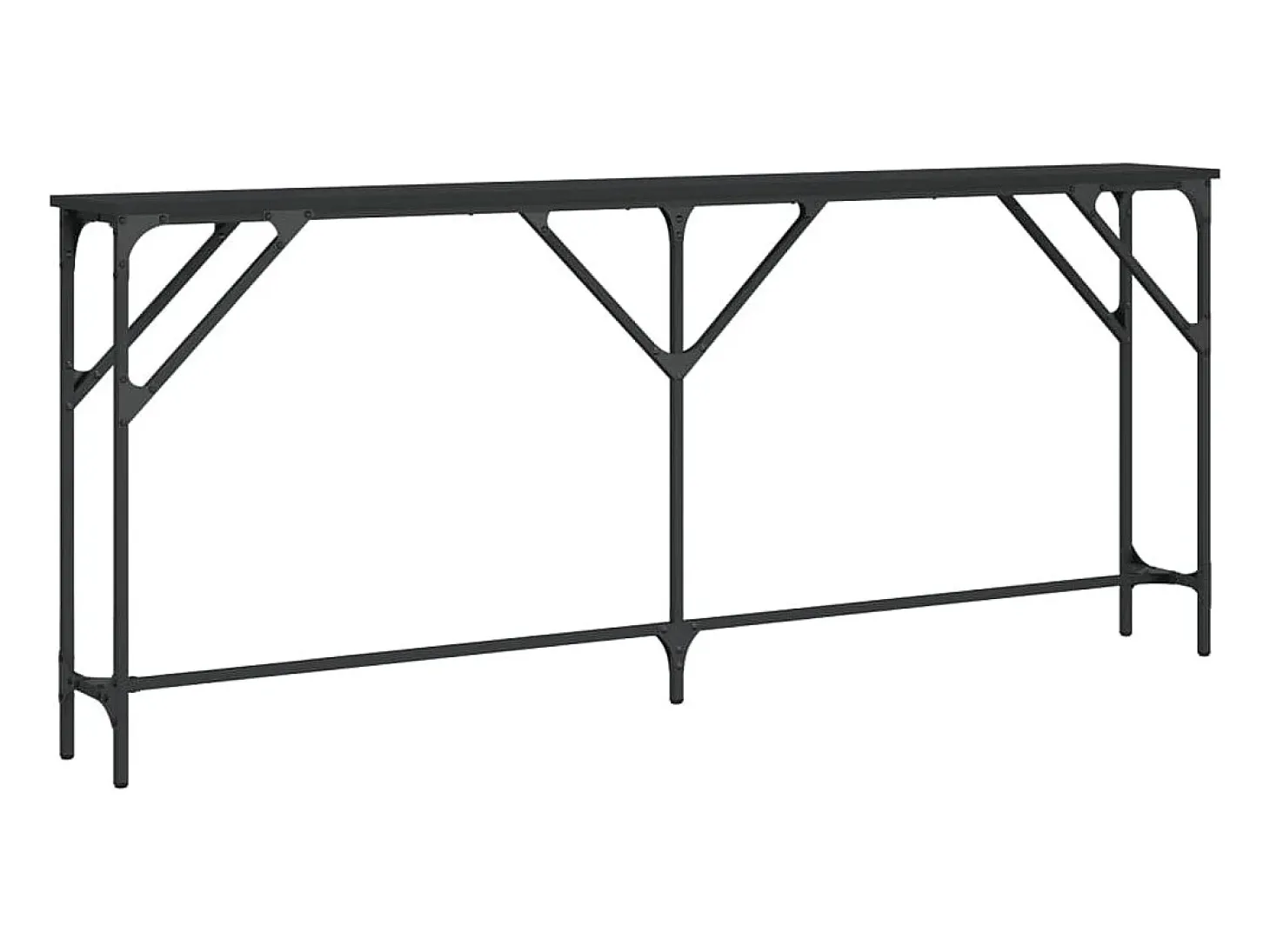 Mesa consola madera de ingeniería negro 180x23x75 cm
