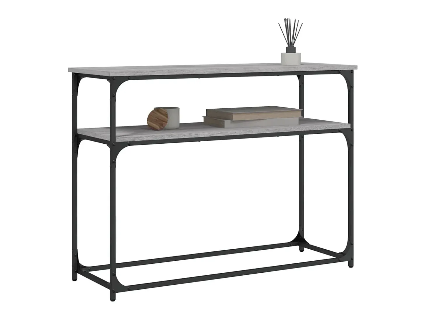 Mesa consola madera de ingeniería gris Sonoma 100x35,5x75 cm ES416692