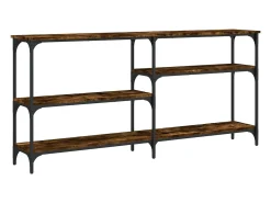 Mesa consola madera de ingeniería roble ahumado 160x29x75 cm