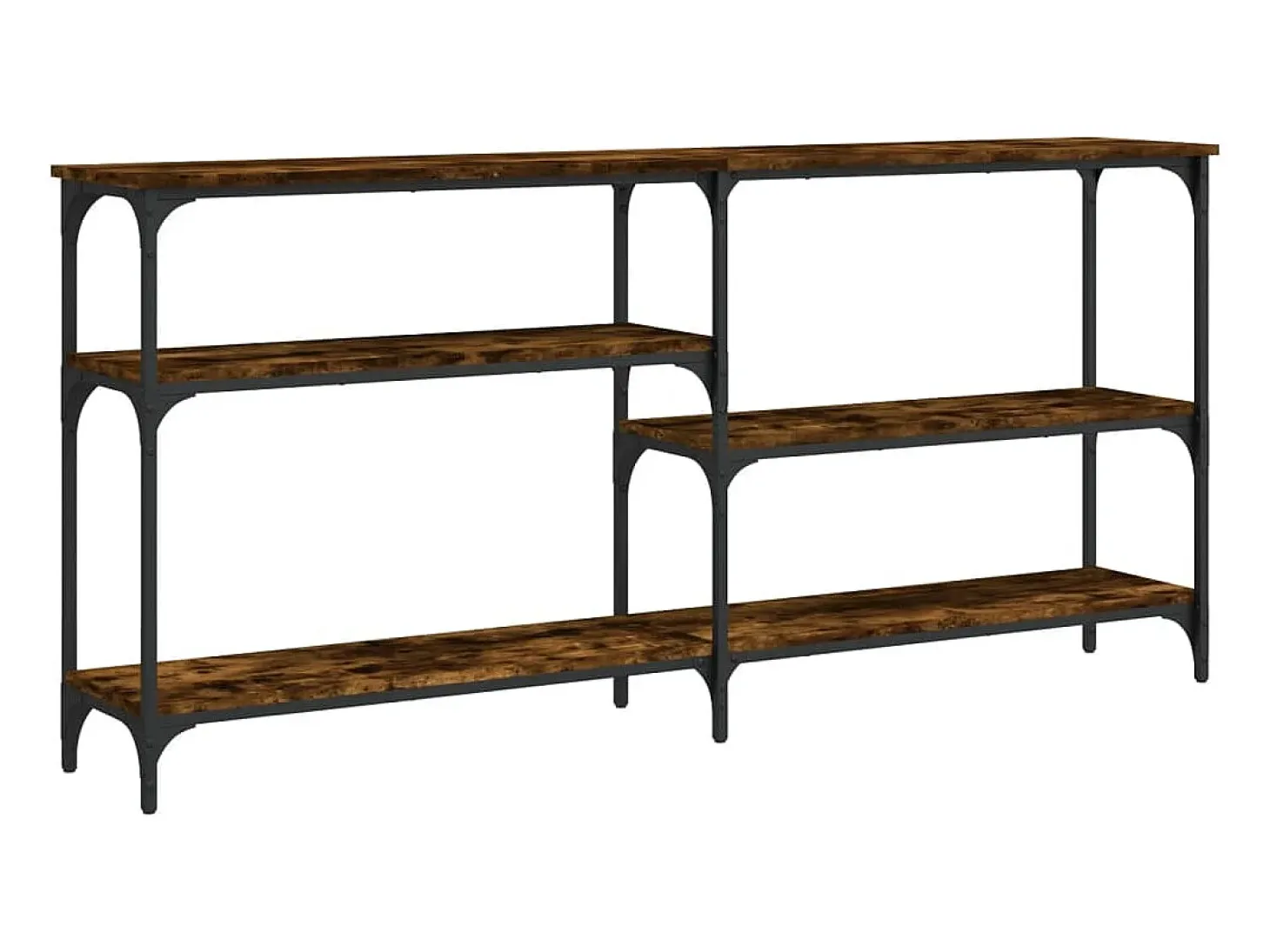 Mesa consola madera de ingeniería roble ahumado 160x29x75 cm