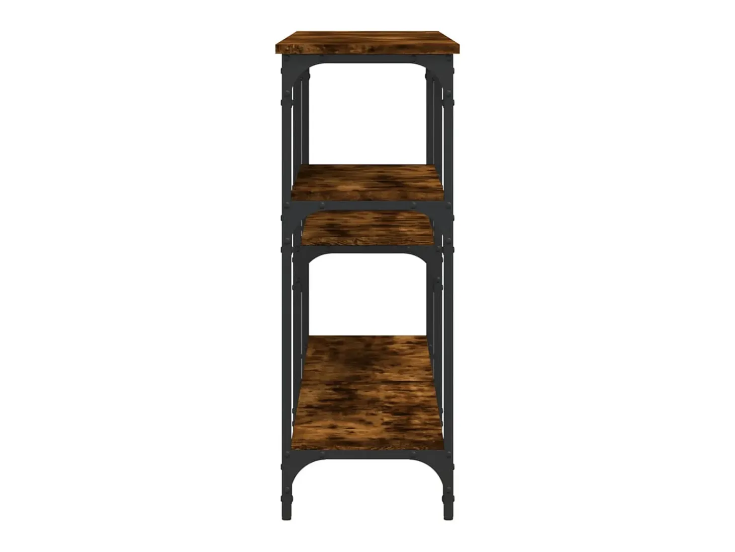 Mesa consola madera de ingeniería roble ahumado 160x29x75 cm
