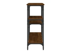 Mesa consola madera de ingeniería marrón roble 160x29x75 cm