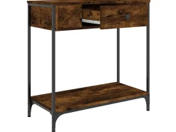 Mesa consola madera de ingeniería roble ahumado 75x34,5x75 cm ES698728